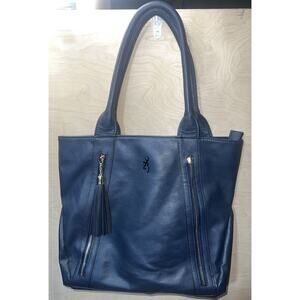 Browning Alexandria Conceal Carry Satchel Handbag Blue Double Handle Shoulder